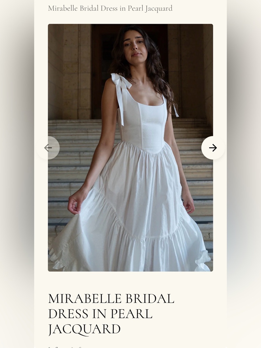 Of Her Own Kind Mirabelle Bridal dress in pearl jacquard